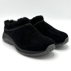 Merrell Encore Ice 5 Black Shearling Mule Clog Slip On Womens 5.5 Comfort